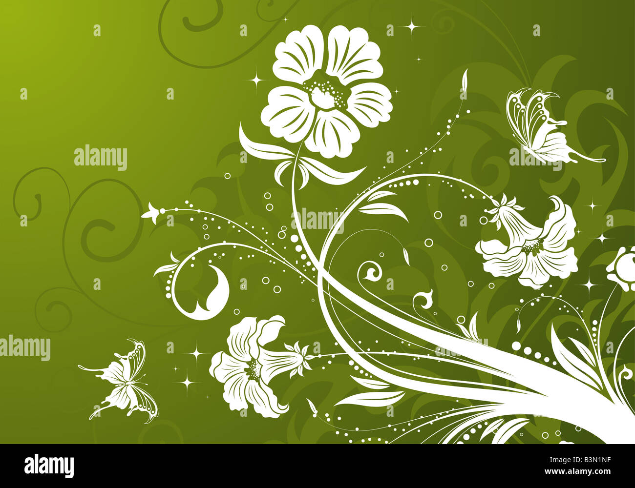 Floral background with butterfly Stock Photo - Alamy