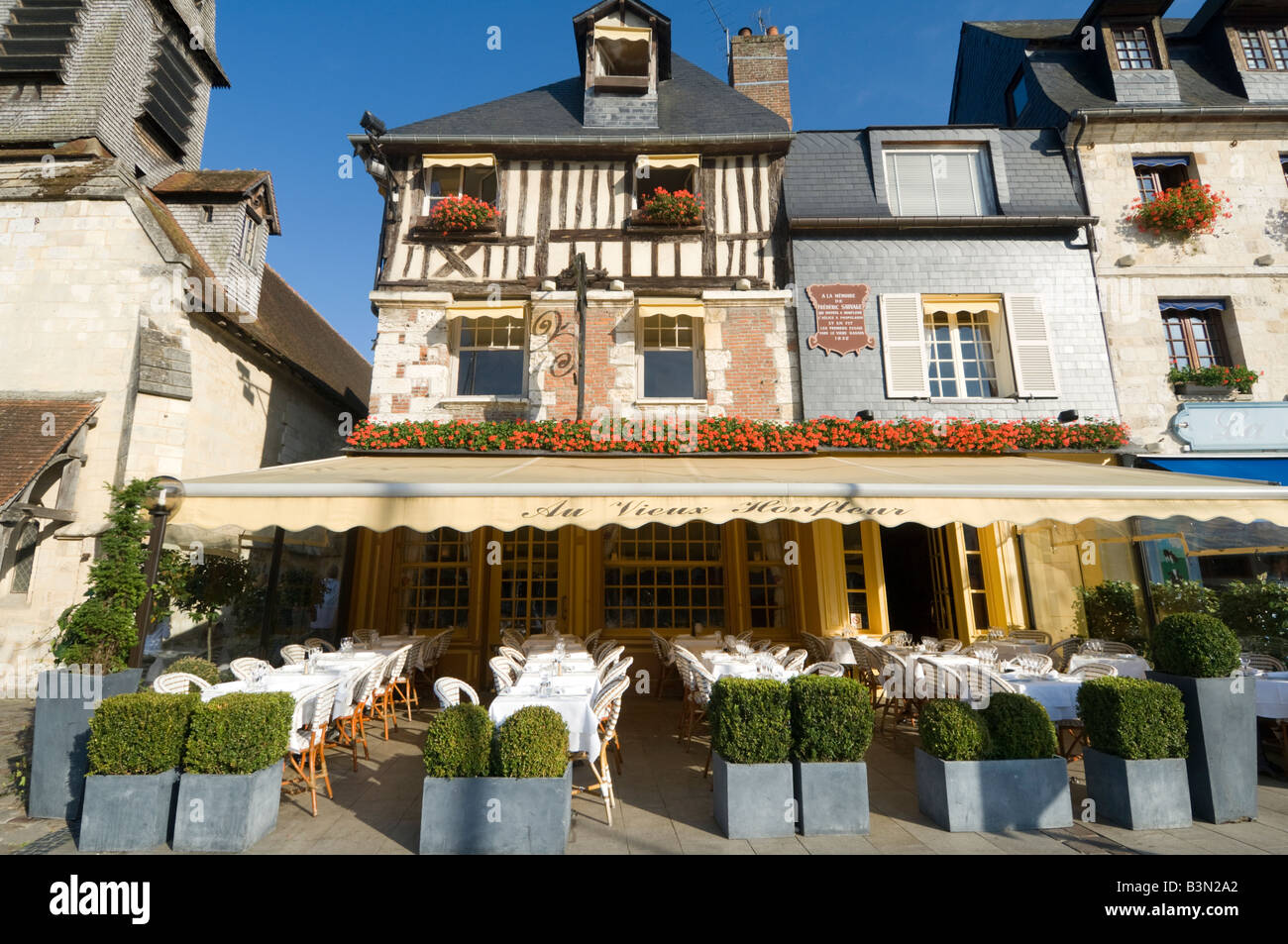 Restaurant Au Vieux Honfleur, Normandy, France Stock Photo Alamy