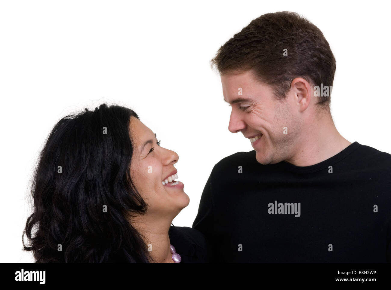 A good looking couple Isolated on a white background Stock Photo - Alamy