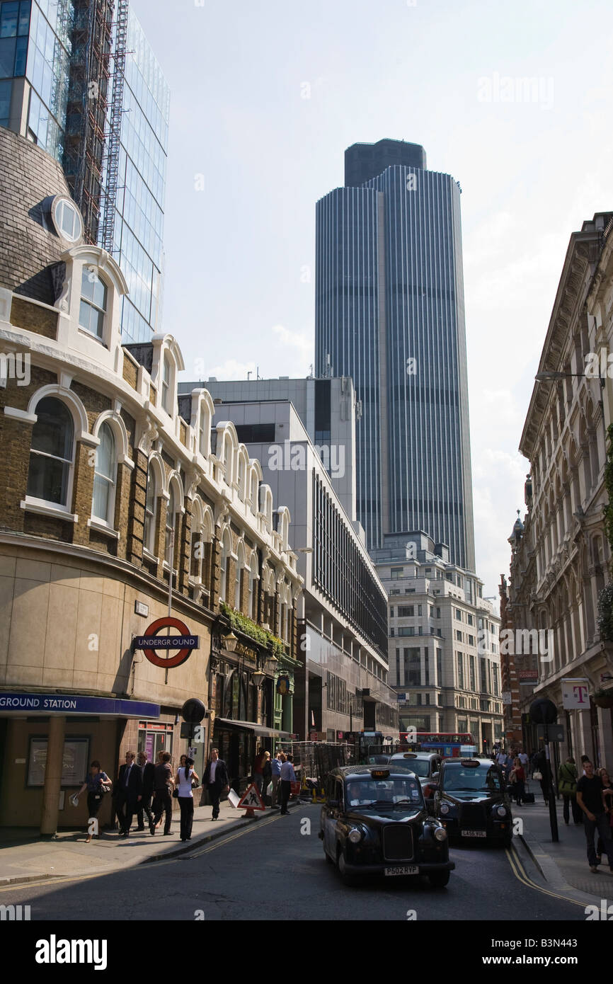 View of Tower 42 (Natwest Tower) from Liverpool Street, London, England. Stock Photo