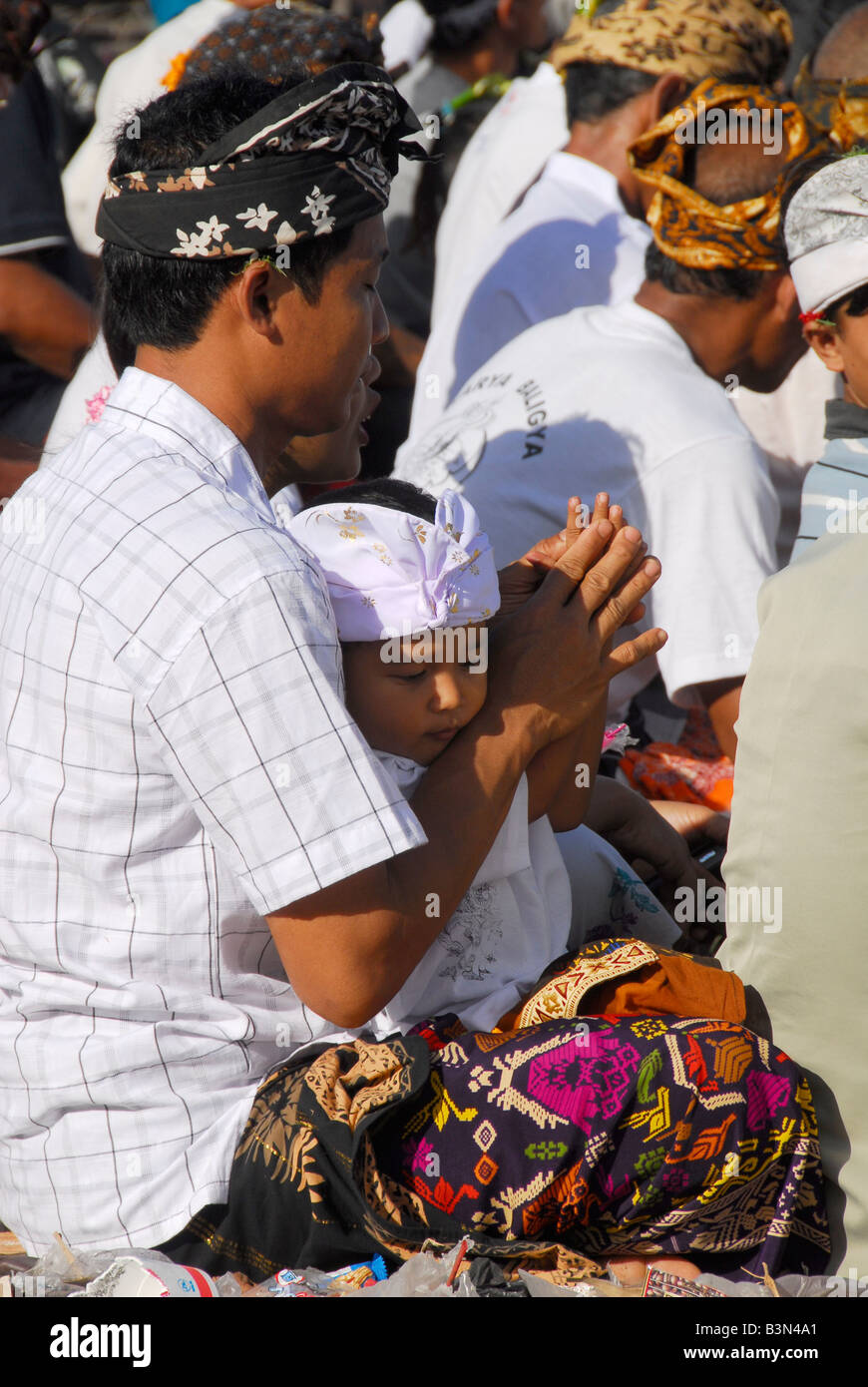 ceremony held at kusamba beach, part of cremation ritual , bali , indonesia Stock Photo