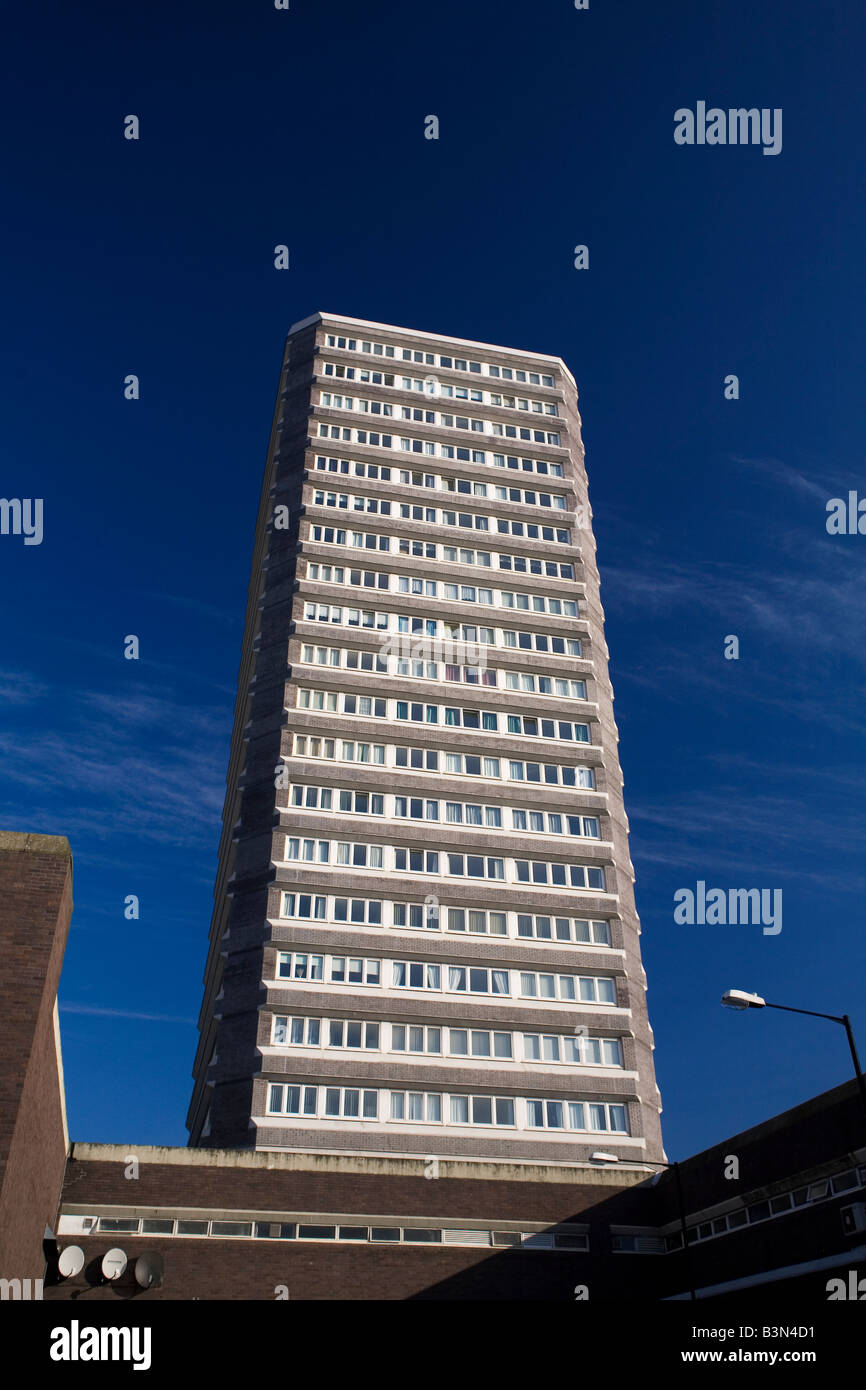 A tower block of flats in Sunderland, England Stock Photo Alamy