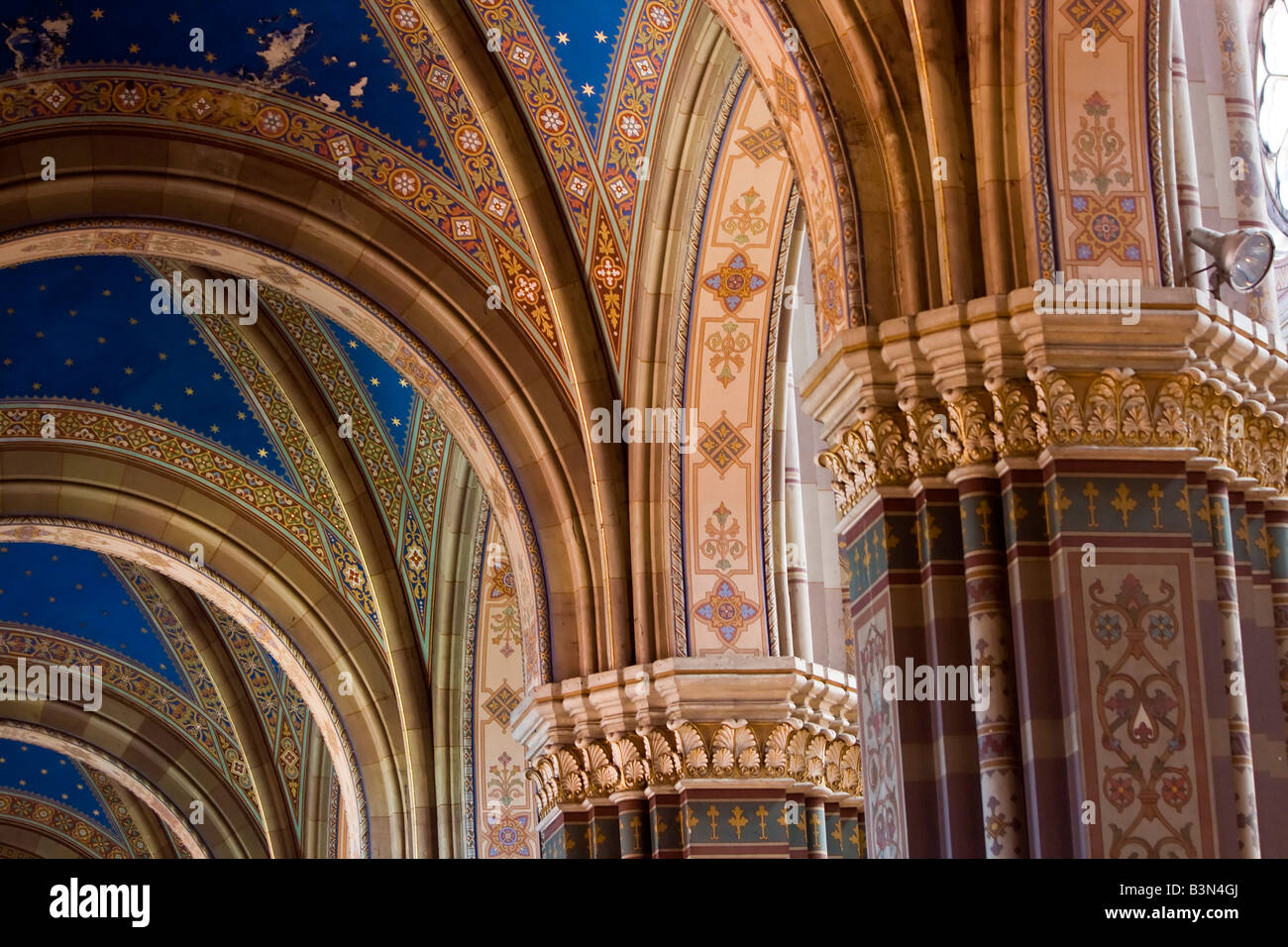 Croatia, Dakovo. Beautiful arches in the cathedral in Dakovo. Stock Photo
