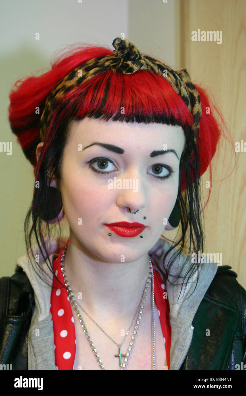 Punk girl taken at Tattoo convention london 07 Stock Photo