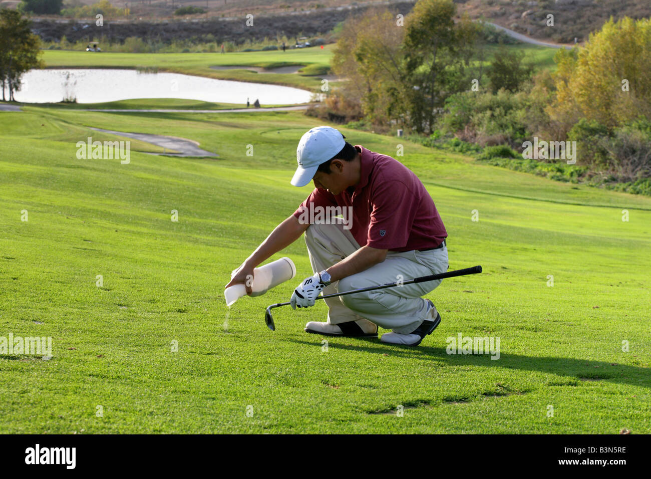 Chinese Man Playing Golf Stock Photo Alamy