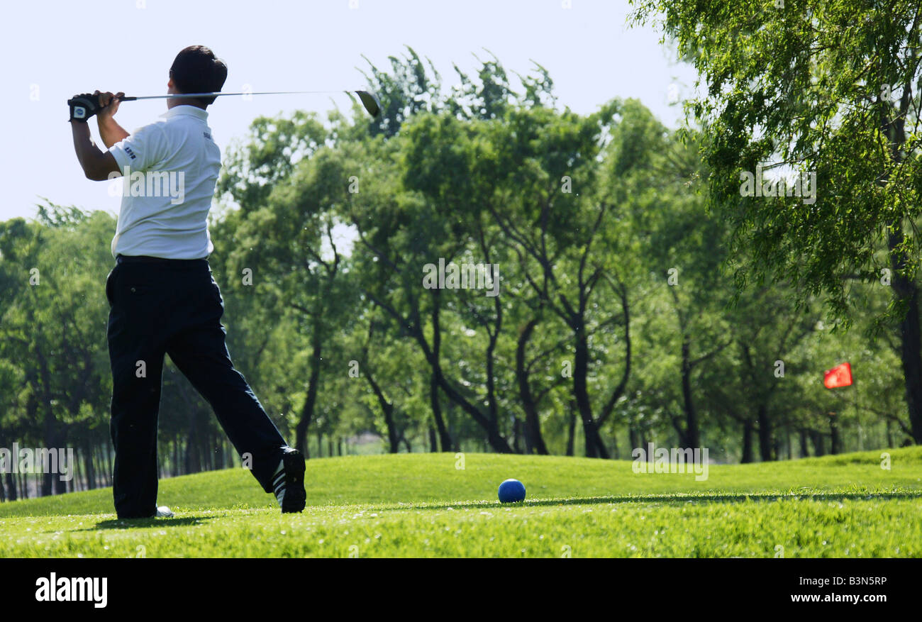 Chinese Man Playing Golf Stock Photo Alamy
