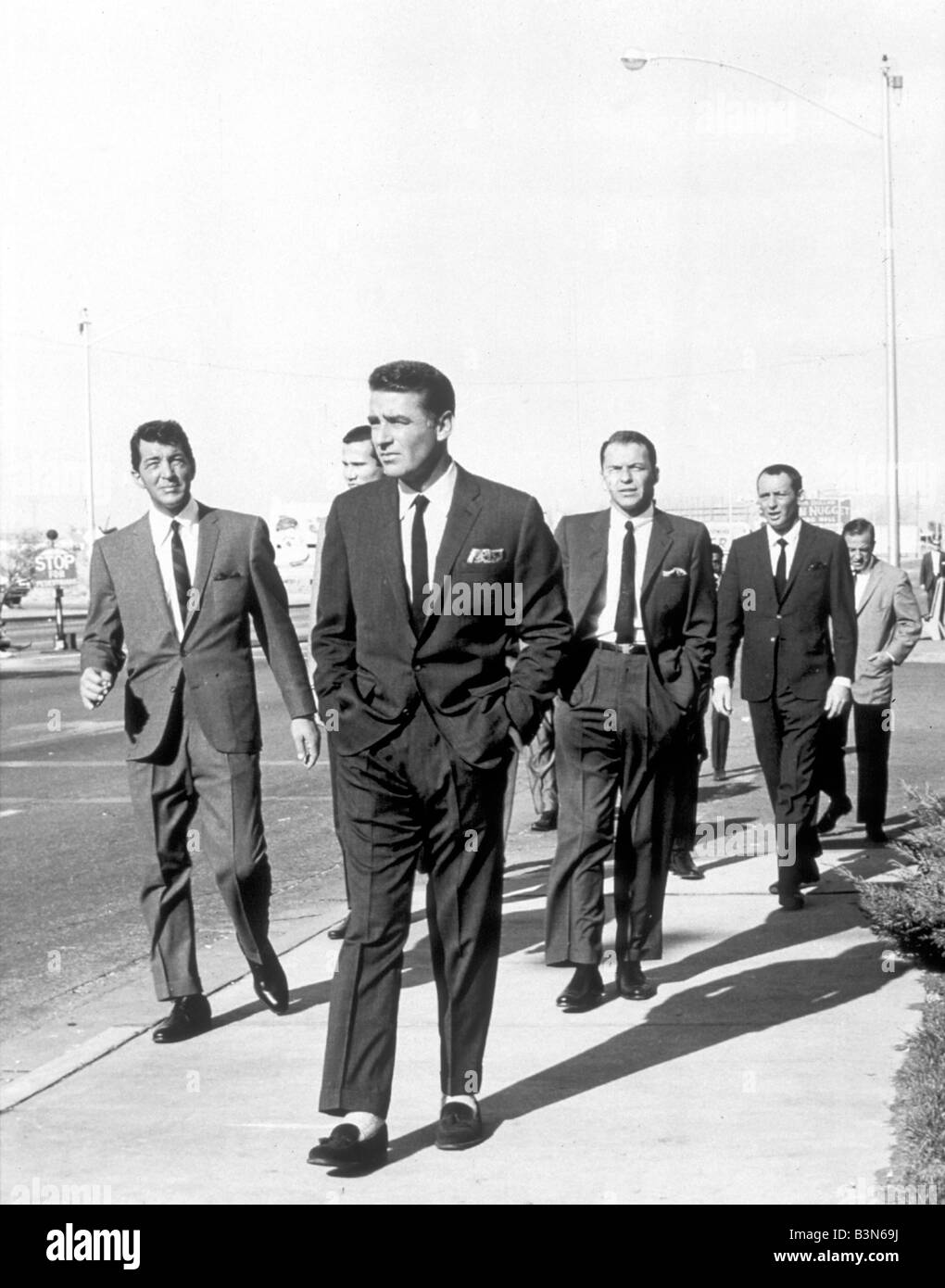 OCEAN'S ELEVEN 1960 Warner/Dorchester film with Frank Sinatra, Dean Martin and Peter Lawford Stock Photo