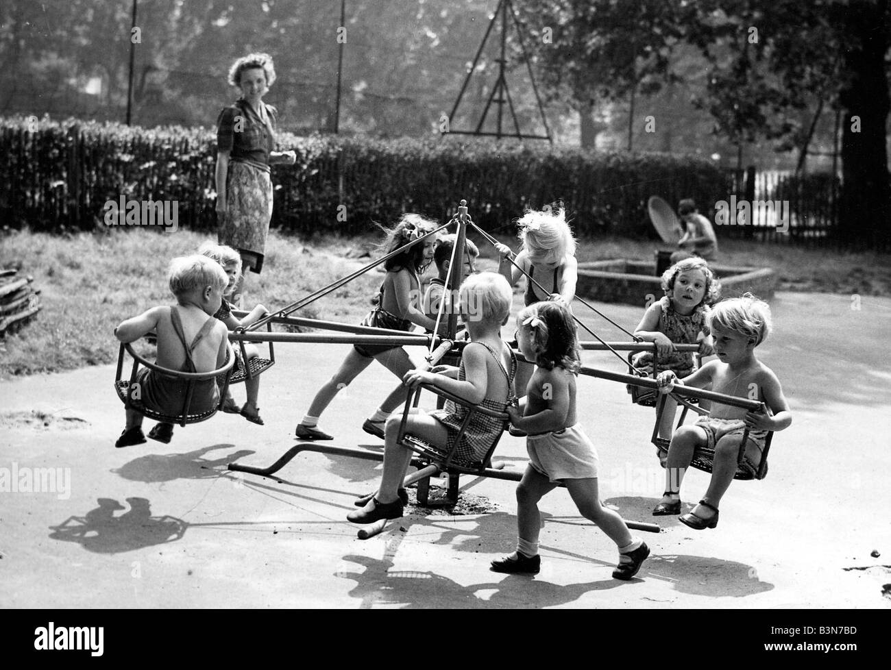 ENGLISH CHILDRENS PLAYGROUP about 1950 Stock Photo