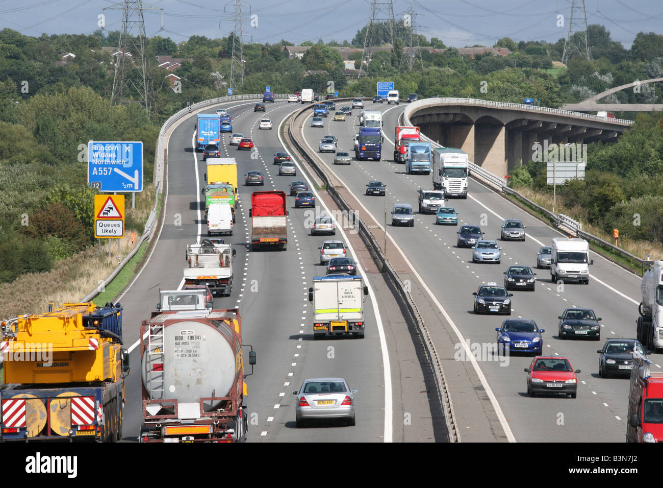M56 motorway traffic, Runcorn,Cheshire,North West England,UK Stock Photo
