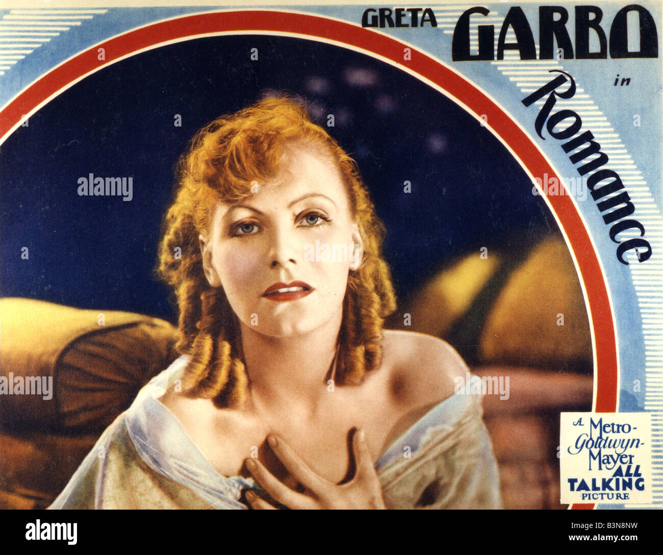 ROMANCE Lobby card for 1930 MGM film with Greta Garbo Stock Photo