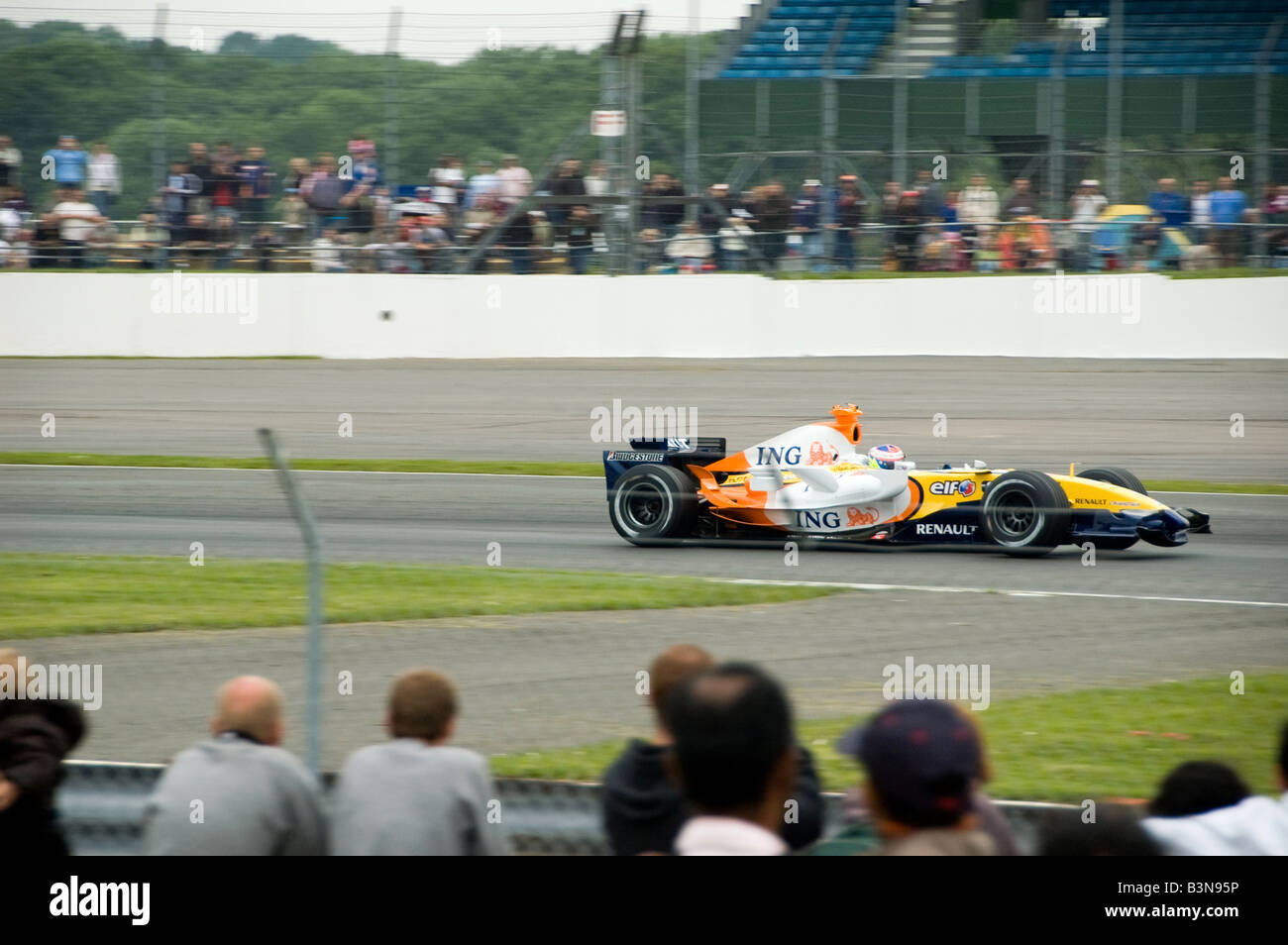 Renault Formula 1 team demonstration at Silverstone Stock Photo