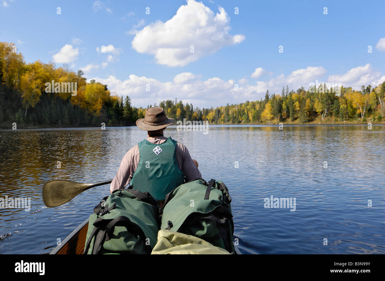 Canoeing on Fente Lake, Boundary Waters Canoe Area Wilderness, Superior