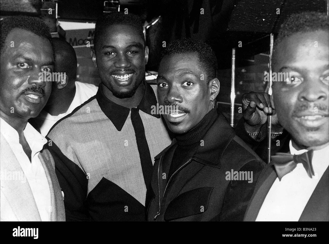 Eddie Murphy Comedian Actor with Lennox Lewis Boxer at the Moonlighting Nightclub in the West End Mirrorpix Stock Photo