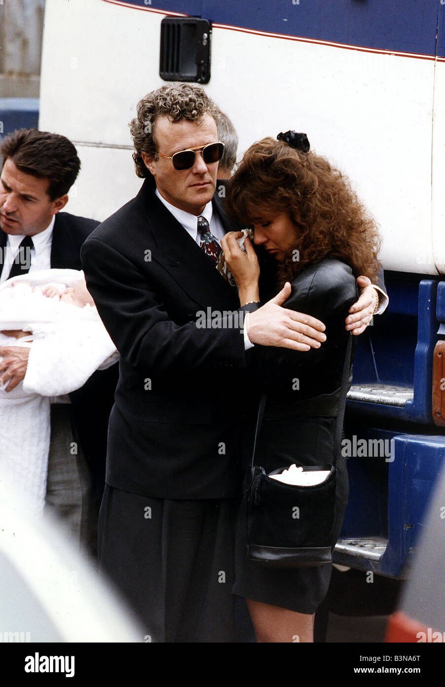 Linda Lusardi Model TV Presenter at the funeral of model Angie Layne with  Kit Miller Stock Photo - Alamy