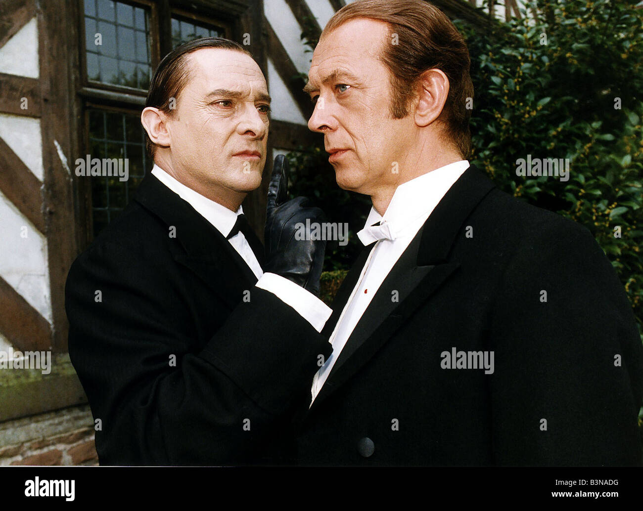 TV Programme Sherlock Holmes starring actor Jeremy Brett and actor Roy Marsden Stock Photo