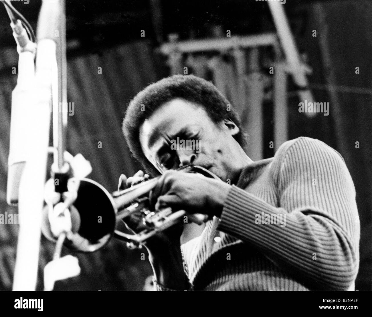 MILES DAVIS  US jazz musician at the 1970 Isle of Wight Festival in England Stock Photo