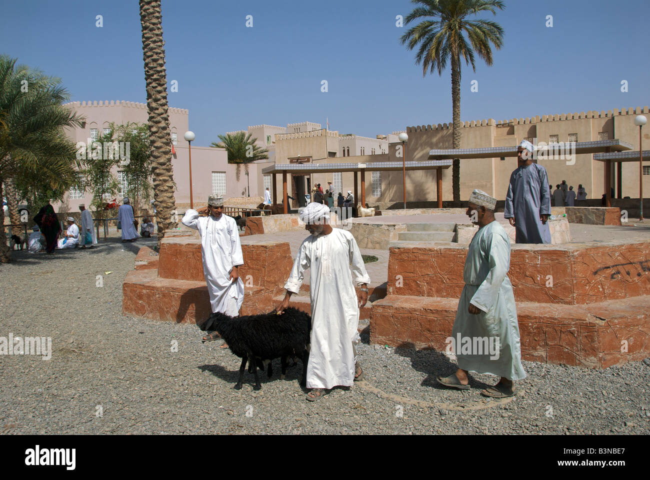 Livestock souq or market Nizwa Al Dakhiliyah Region Sultanate of Oman Stock Photo