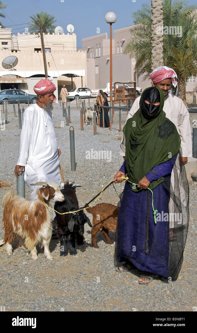Livestock souq or market Nizwa Al Dakhiliyah Region Sultanate of Oman Stock Photo