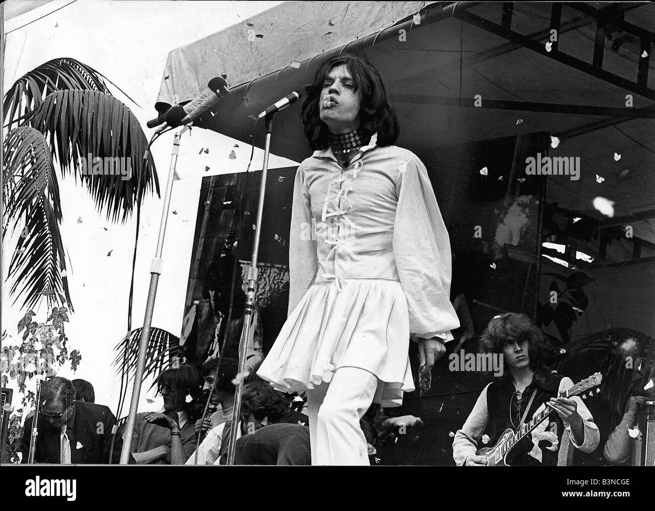 Mick Jagger of the Rolling Stones performing on stage at a concert in