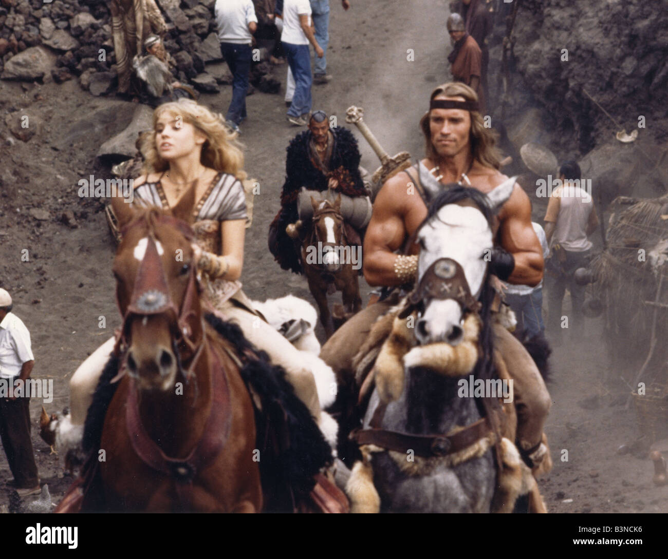 CONAN THE DESTROYER  1984 Dino de Laurentis film with Arnold Schwarzenegger and Sarah Douglas Stock Photo