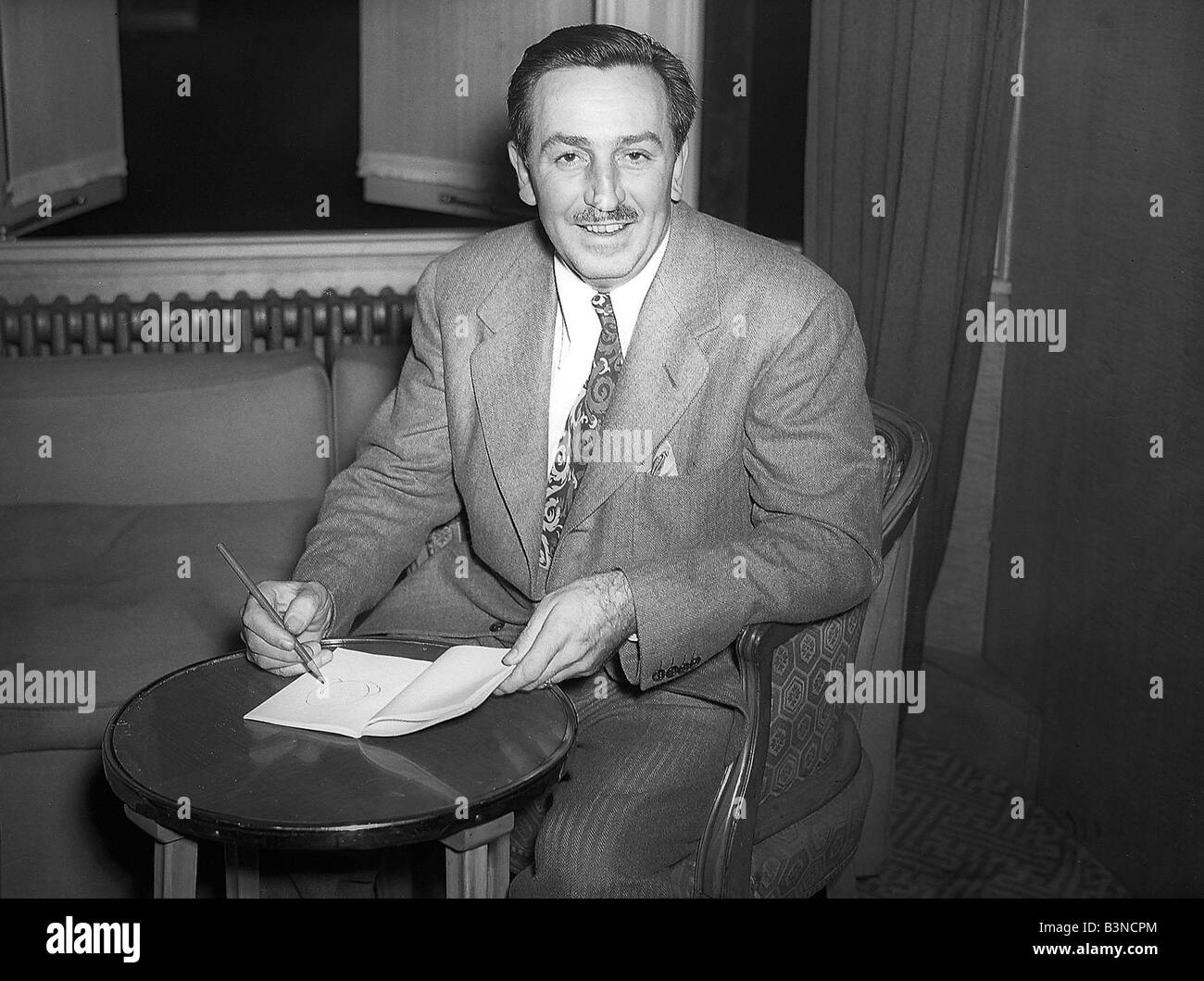 Walt Disney at a London Hotel Stock Photo