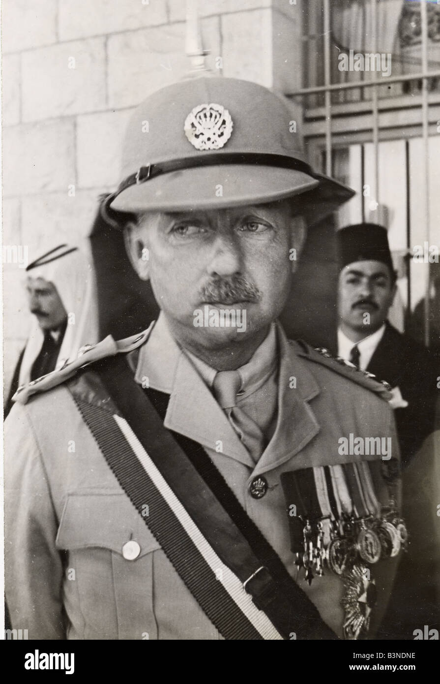 GLUBB PASHA  British army officer as Commander of the Transjordan Camel Corps Stock Photo