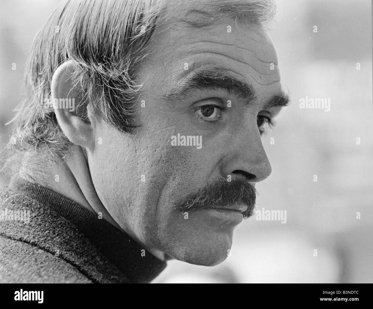Sean Connery seen here sporting a moustache outside the Garrick Theatre