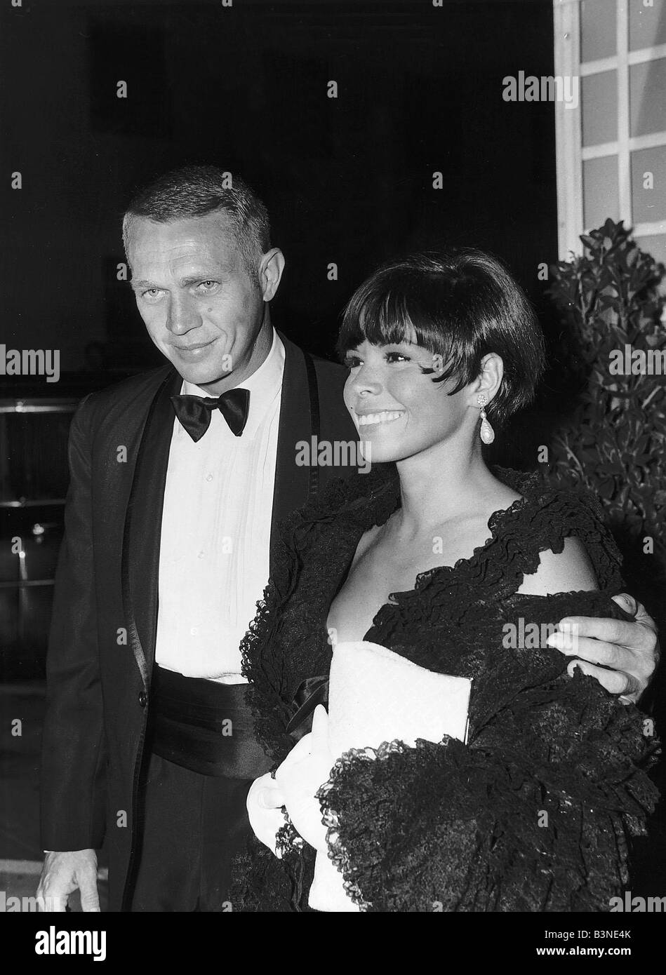 Steve McQueen Actor with his wife Stock Photo