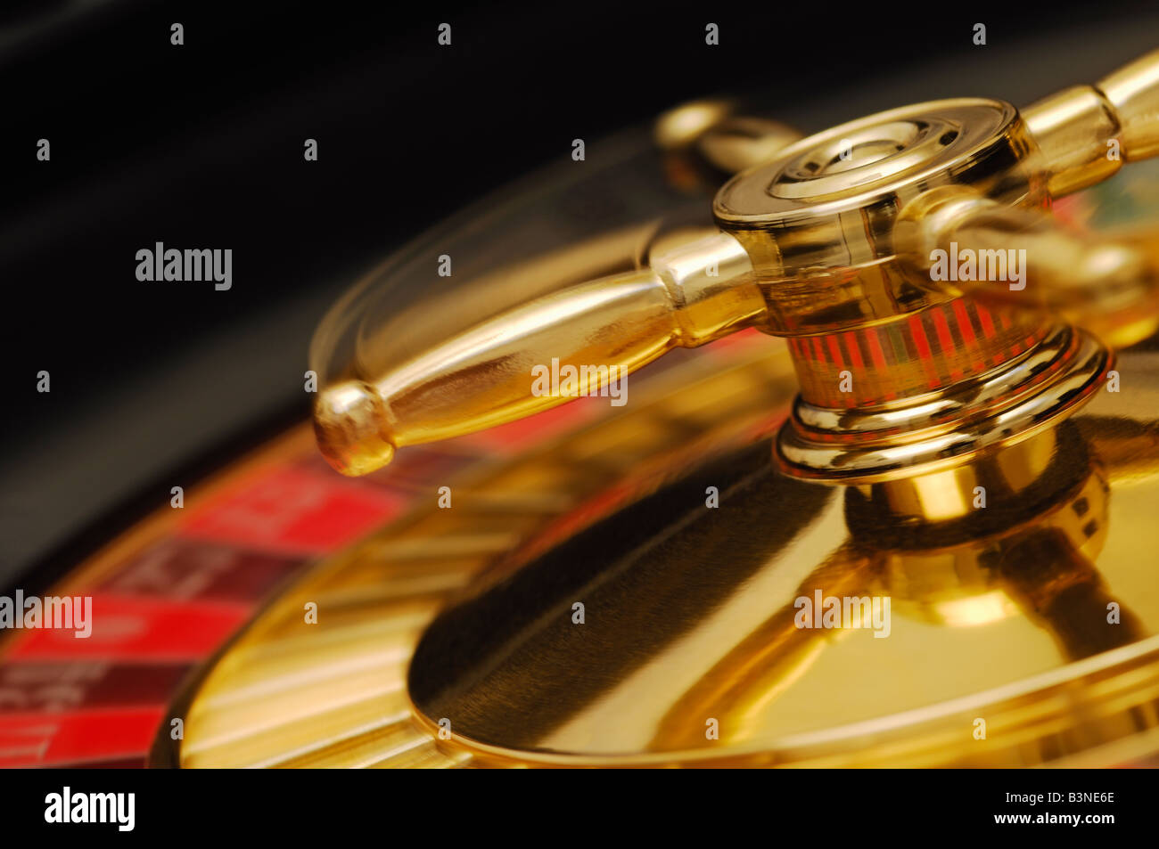 Spinning Casino Roulette Wheel Close Up Stock Photo