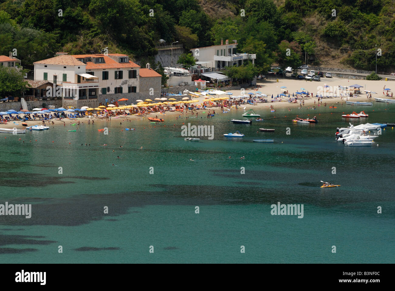 Cilento Italy Small harbour beach of Palinuro Stock Photo