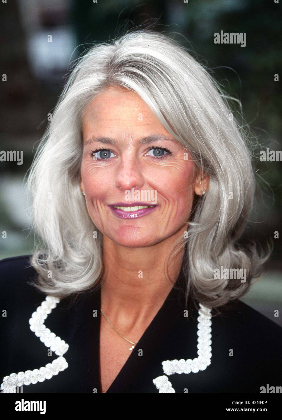 Ulrika Jonsson TV Presenter aged by 34 years January 1998 by computer as part of the Direct Line Insurance advertising campaign Stock Photo