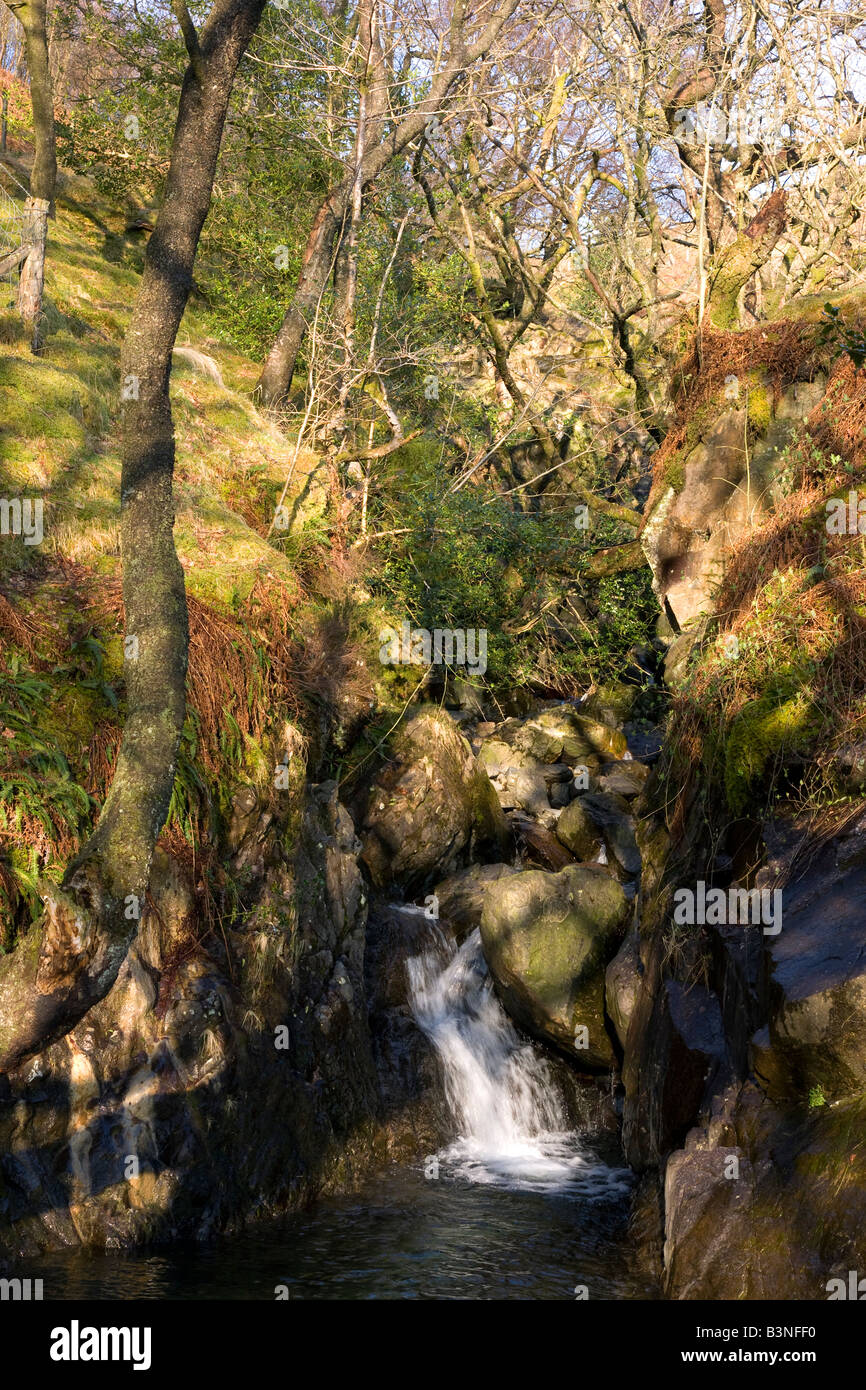 hause gill waterfall cumbria lake district Stock Photo