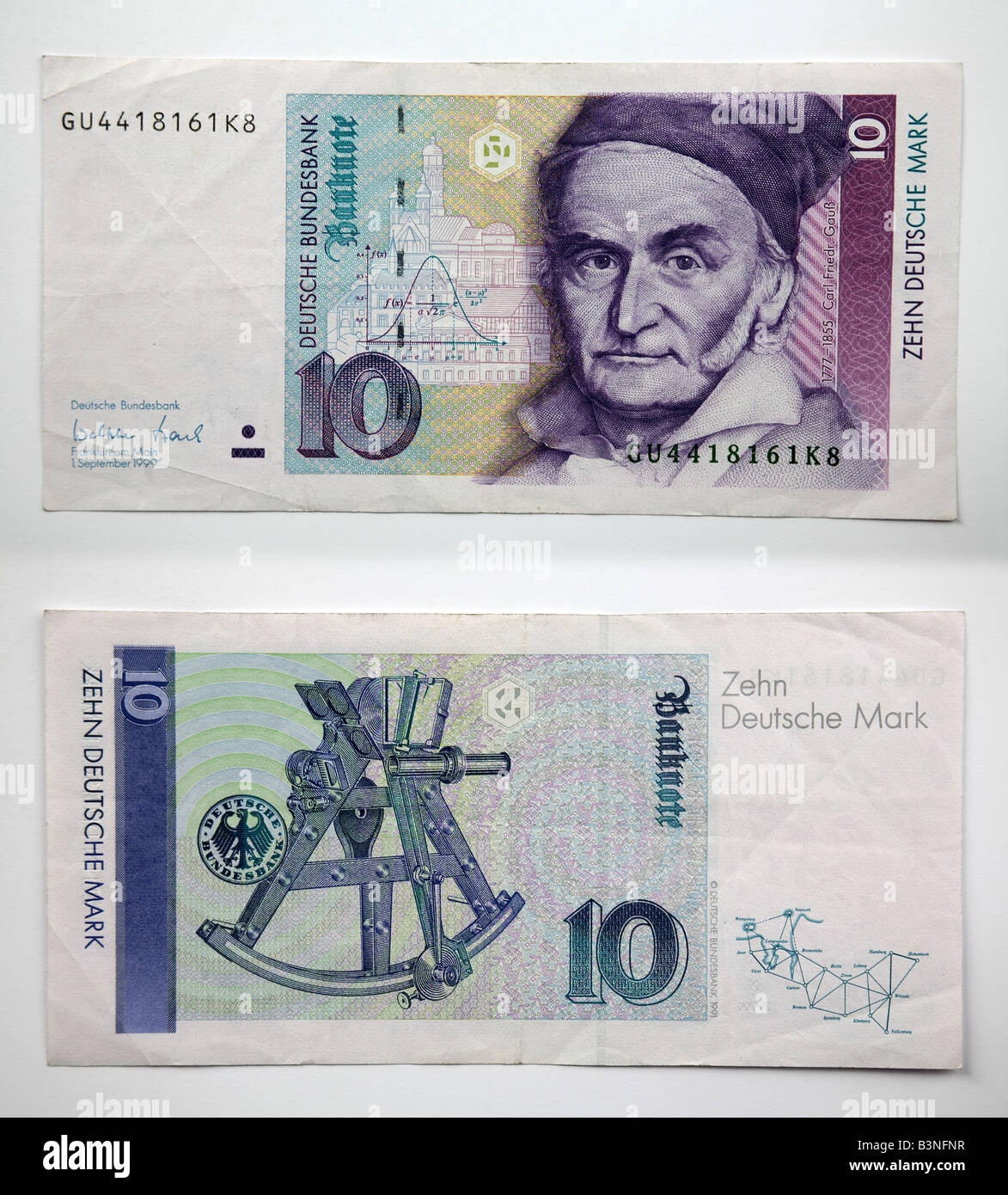 Close up of a traditional German Deutsche Mark banknote Stock Photo
