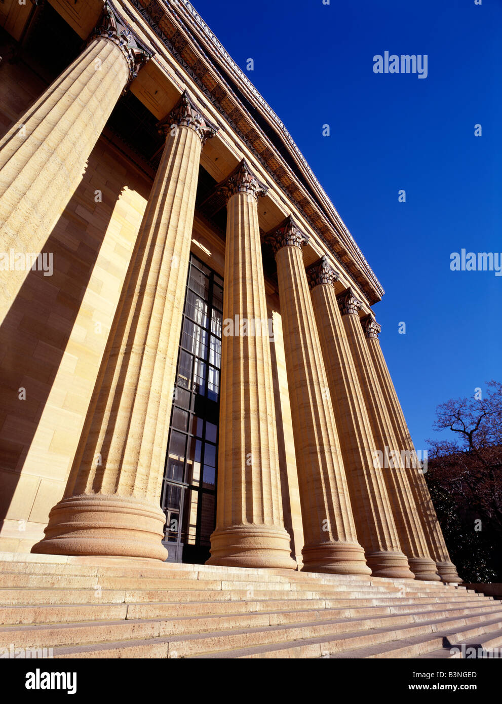 Classical columns, Philadelphia Museum of Art, Philadelphia, Pennsylvania, USA Stock Photo