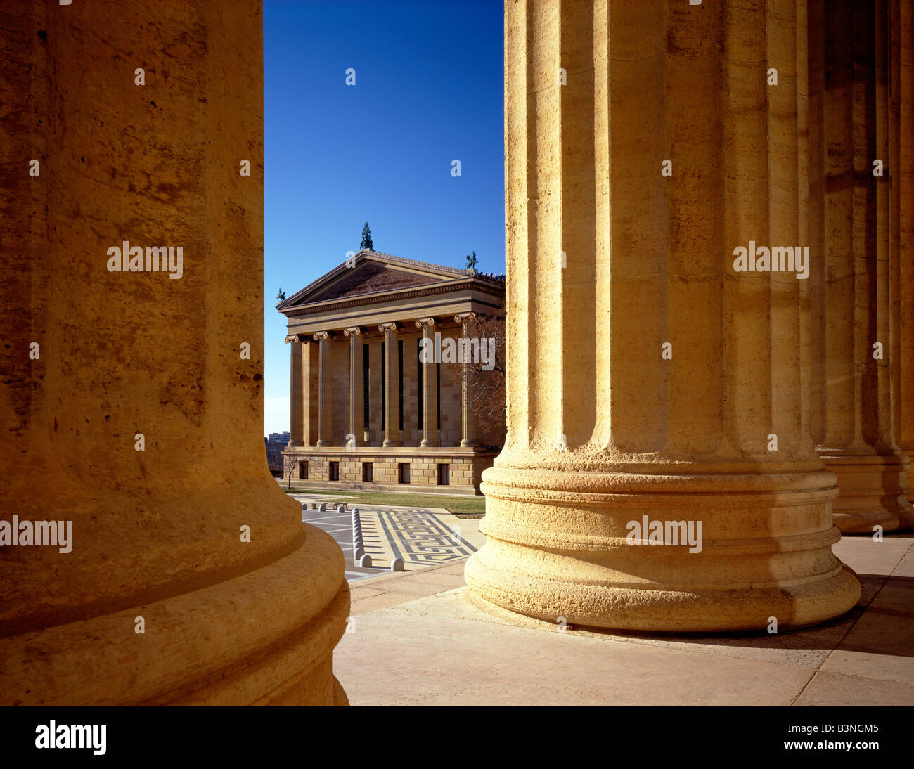 Classical columns, Philadelphia Museum of Art, Philadelphia, Pennsylvania, USA Stock Photo