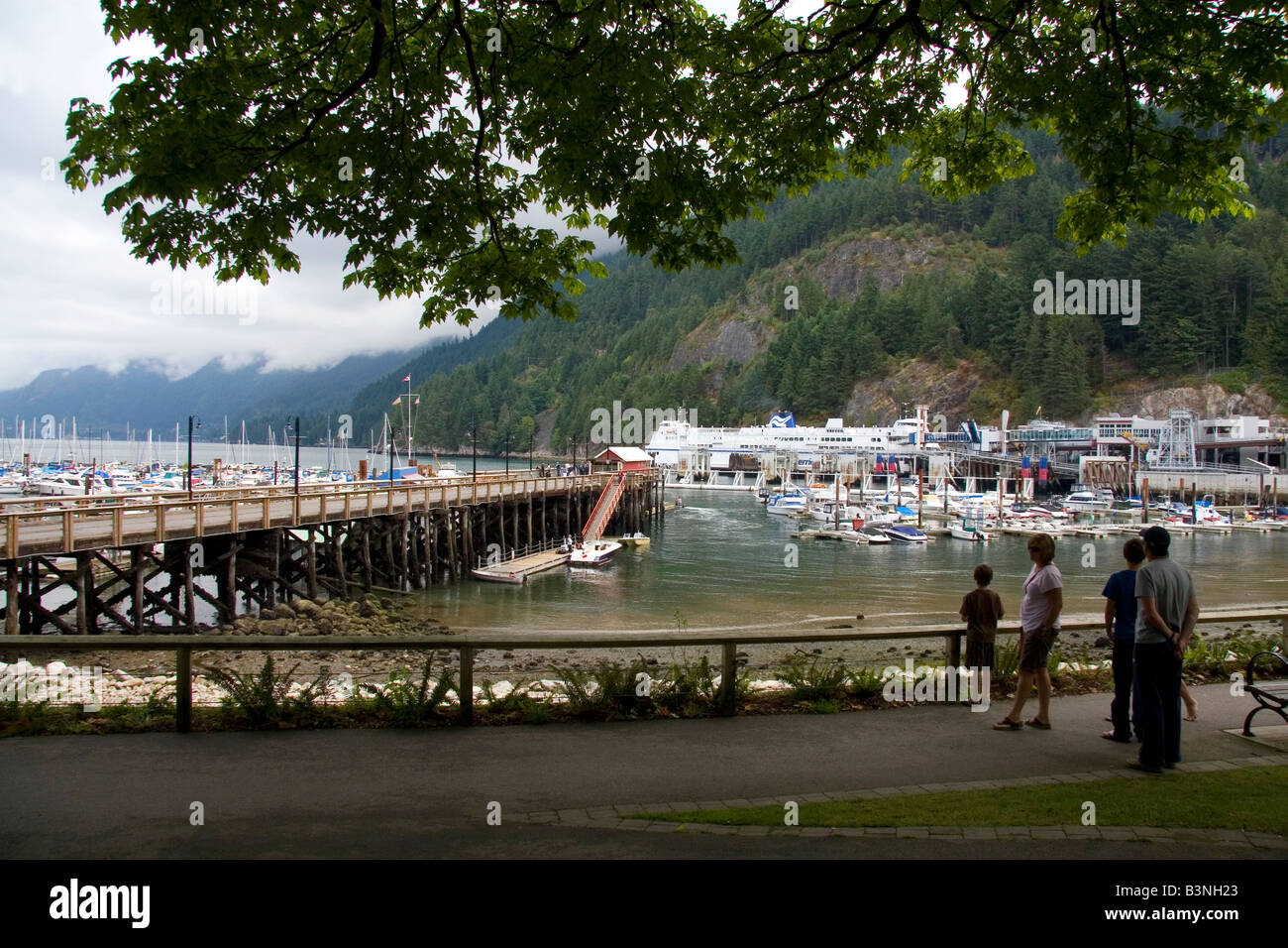 BC Ferry and boats docked at Horseshoe Bay in West Vancouver British