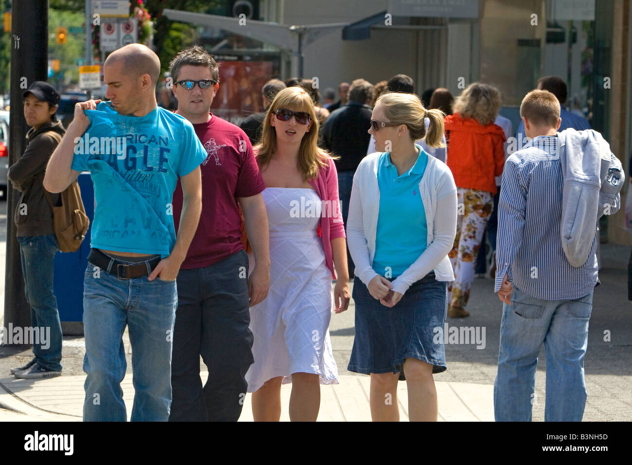 Pedestrians in Vancouver British Columbia Canada Stock Photo