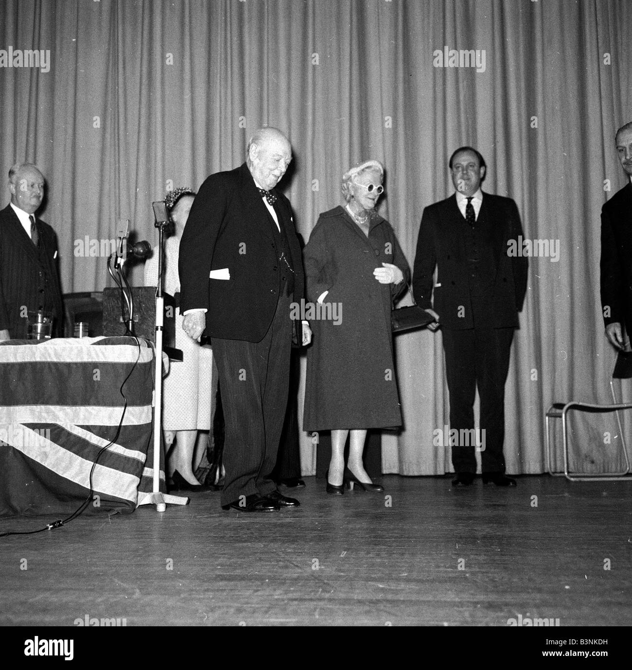 British Prime Minister at a conference Stock Photo