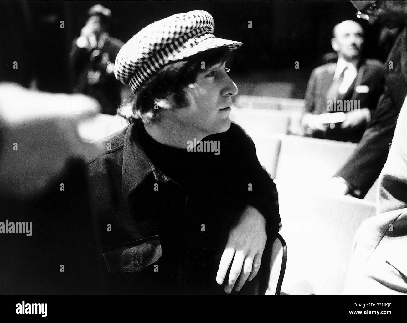 John Lennon of the Beatles wearing a cap 1965 Stock Photo