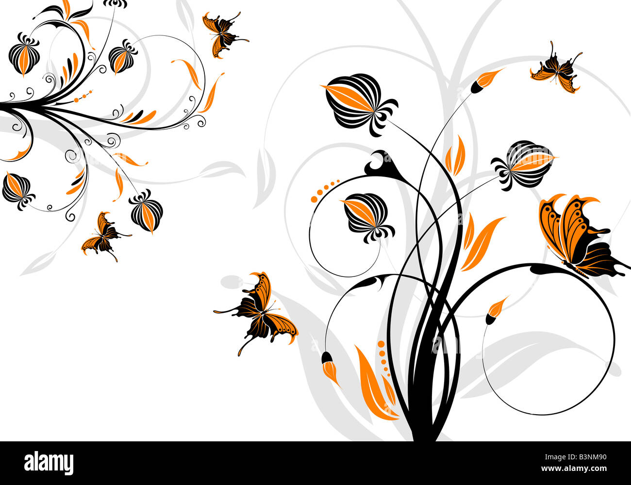 Floral background with butterfly Stock Photo - Alamy