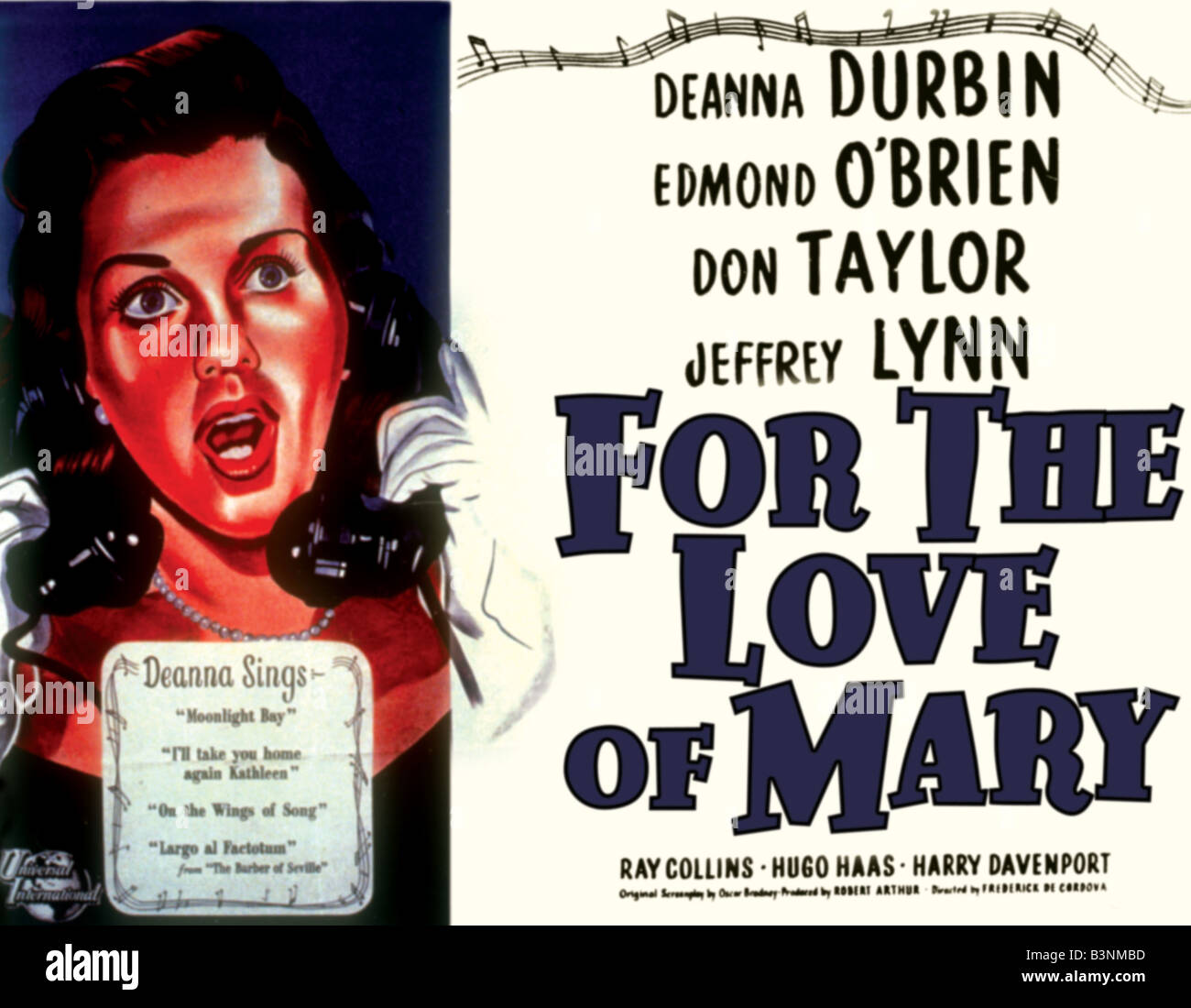 FOR THE LOVE OF MARY Poster for 1948 Universal film with Deanna Durbin Stock Photo