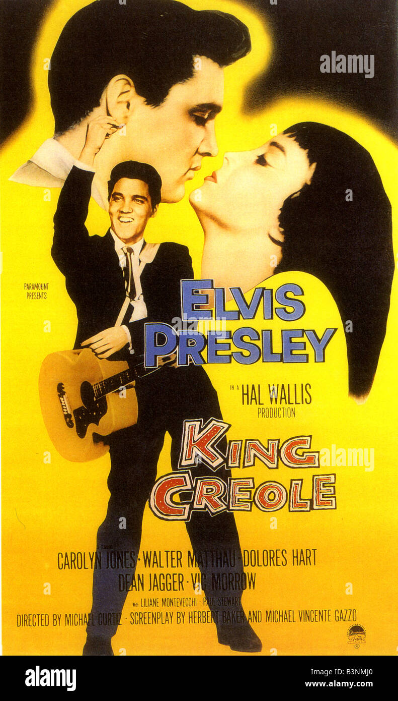 KING CREOLE  Poster for 1958 Paramount film with Elvis Presley and Carolyn Jones Stock Photo
