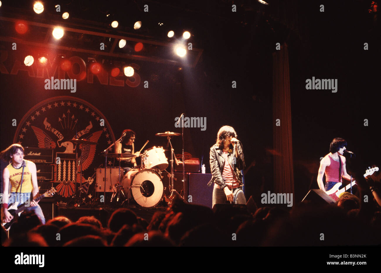 RAMONES US rock group in 1980 with Johnny Ramone at left Stock Photo