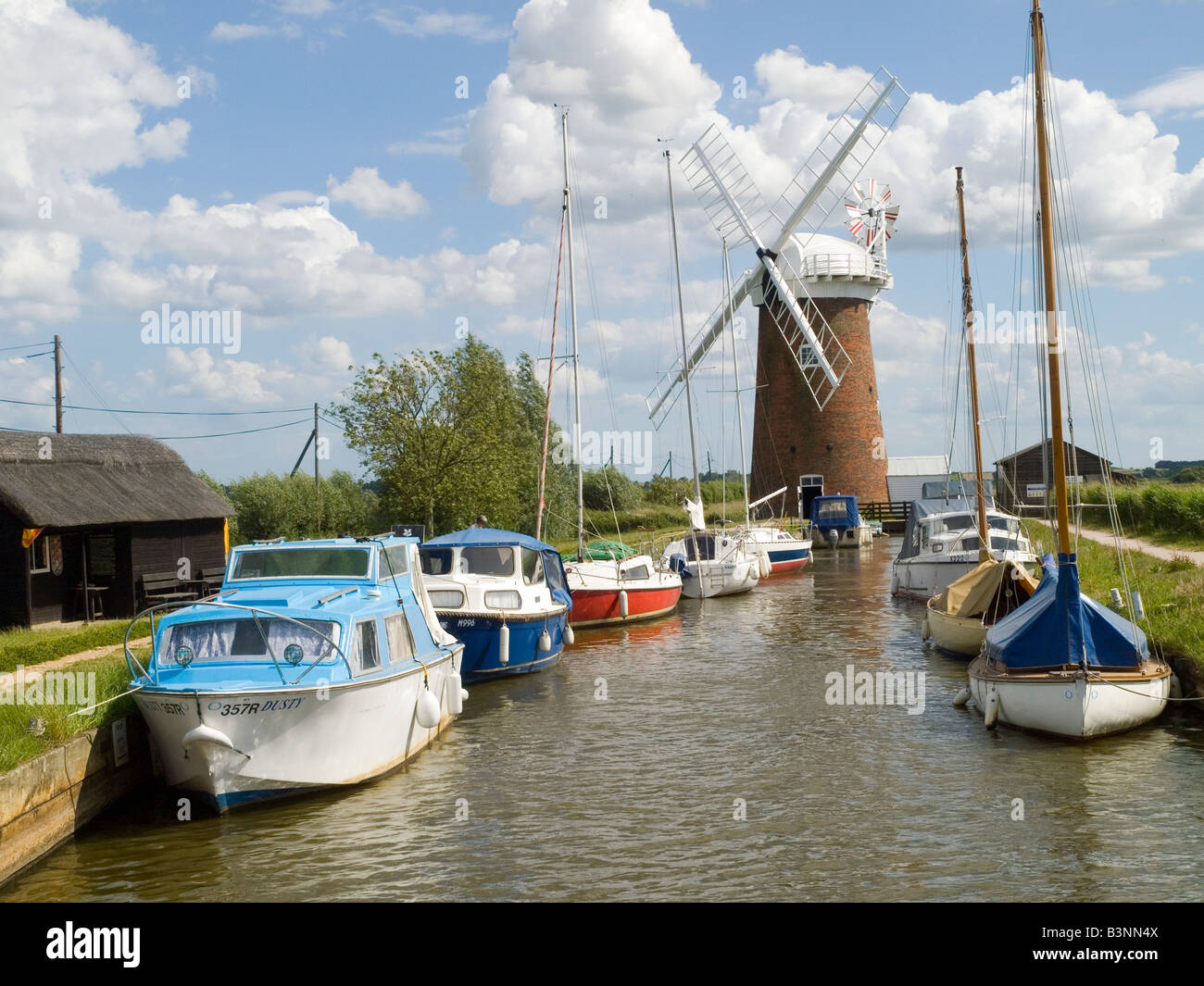The fully restored historic drainage windpump at Horsey, near Great