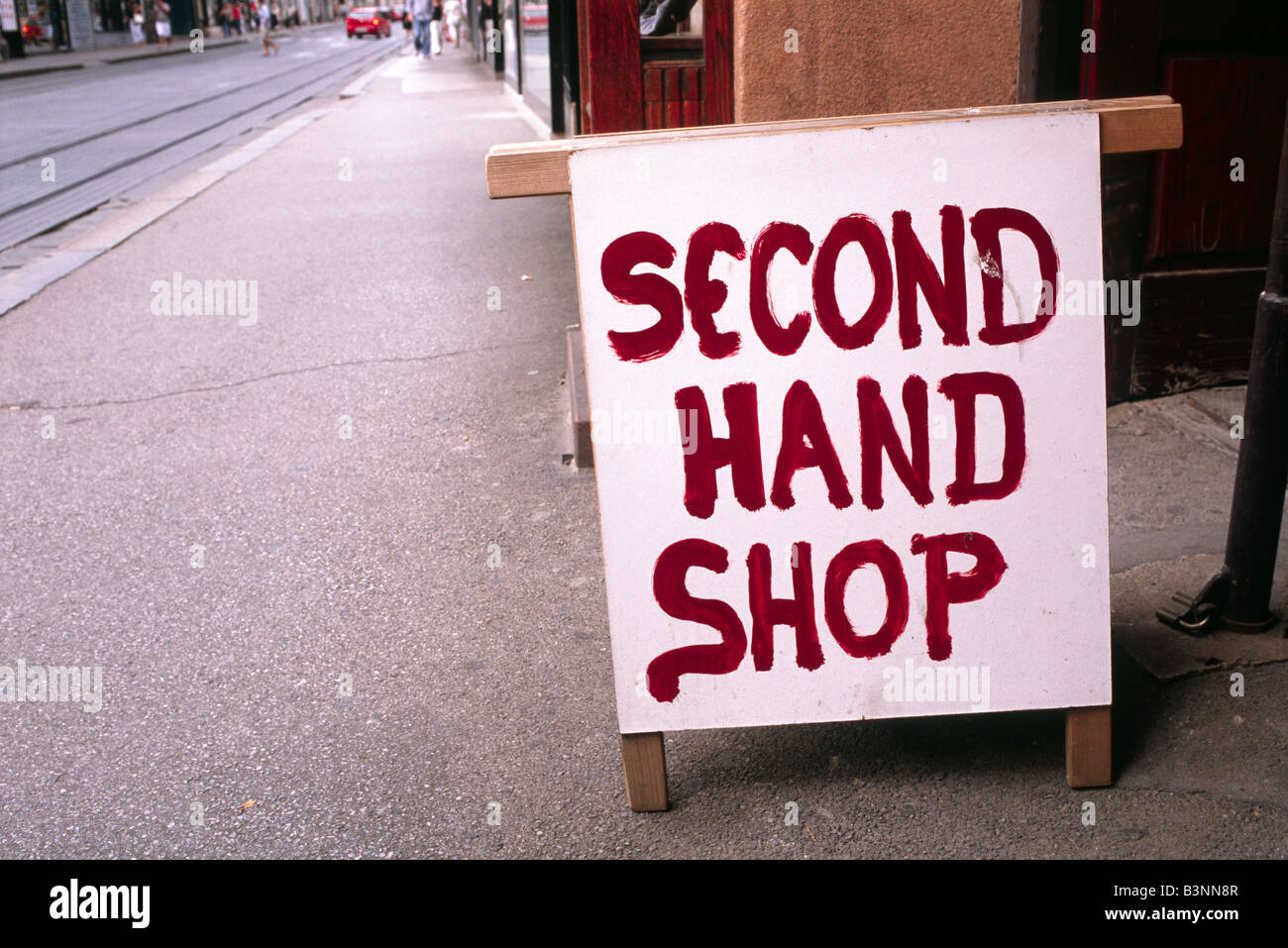 Sign for second hand shop streets of Zagreb Croatia Stock Photo Alamy
