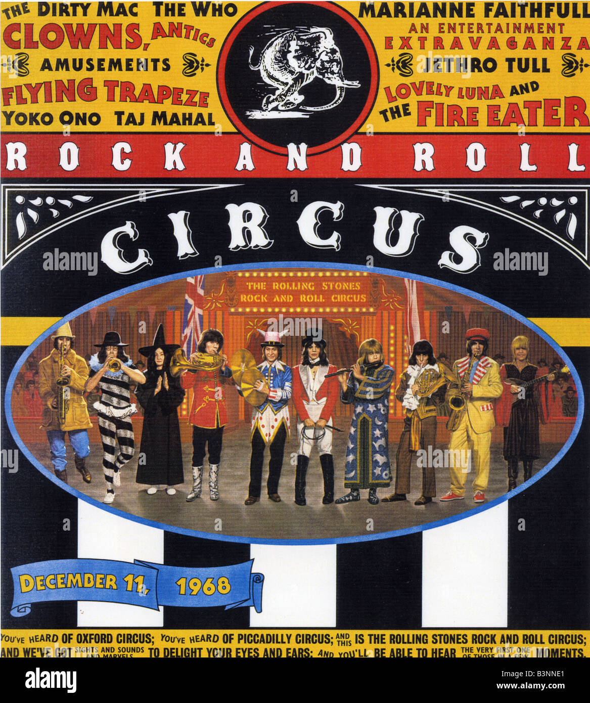 THE ROLLING STONES ROCK AND ROLL CIRCUS Poster for 1996 film of an event  staged on 11 December 1968 with various music acts Stock Photo - Alamy