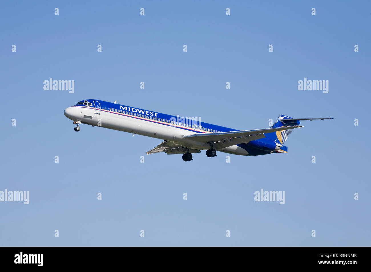 A Midwest airlines McDonnell/ Douglas MD88 Stock Photo