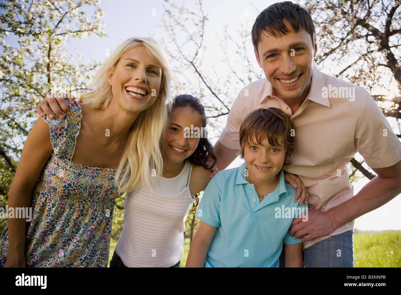 Germany, Baden Württemberg, Tübingen, Family portrait, smiling, close-up Stock Photo