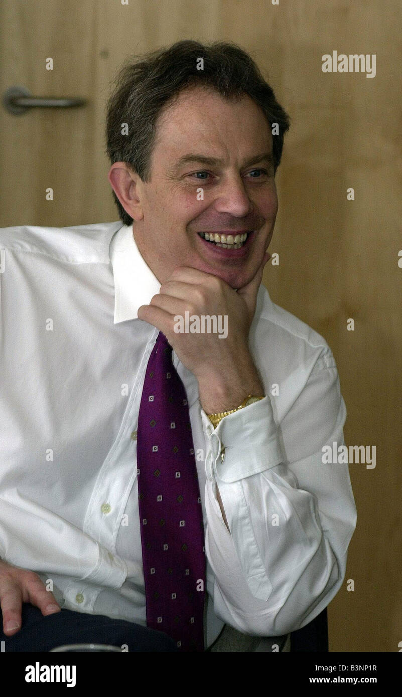 Prime Minister Tony Blair during Interview in May 2001 Stock Photo - Alamy