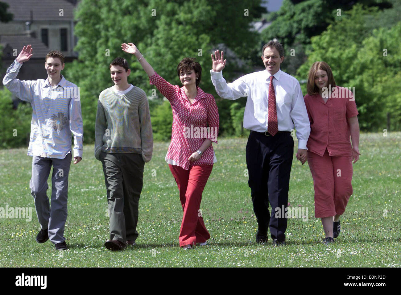 Prime Minister Tony Blair and wife Cherie in June 2001 with their